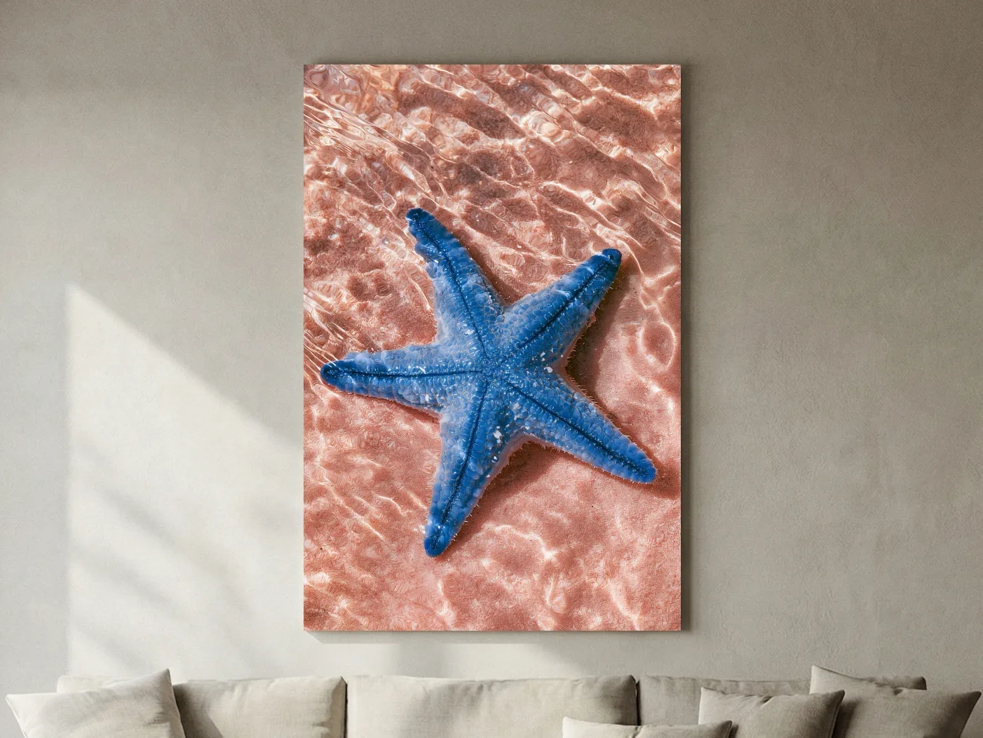 Minimalist Starfish Underwater View - Photographic Marine Life Wall Art
