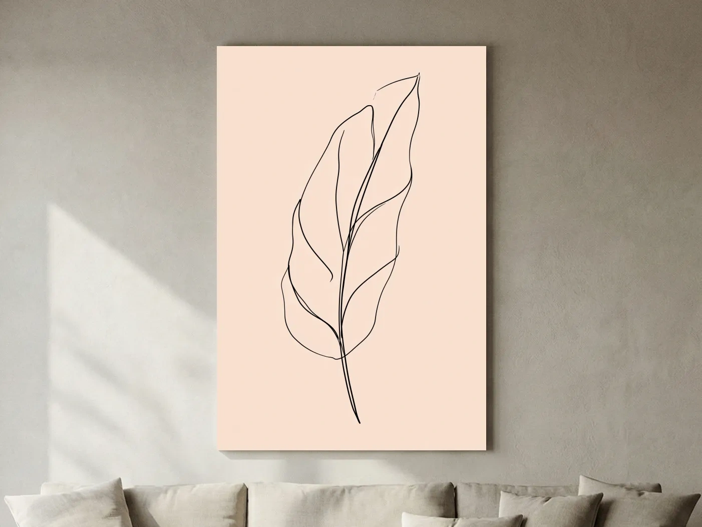 Minimalist Banana Leaf Line Art - Boho Botanical Illustration