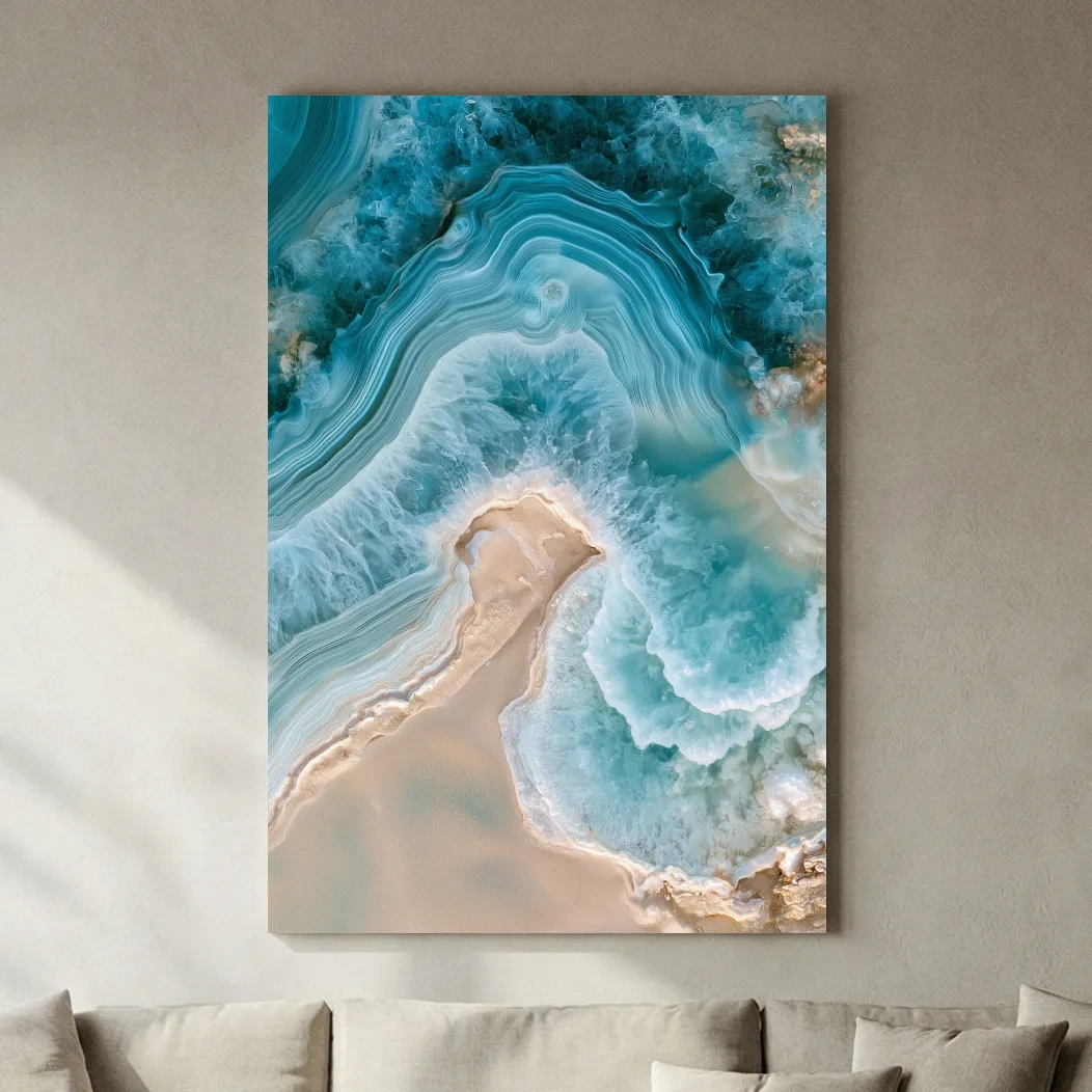 Abstract Agate Ocean Design - Geode Inspired Wall Art