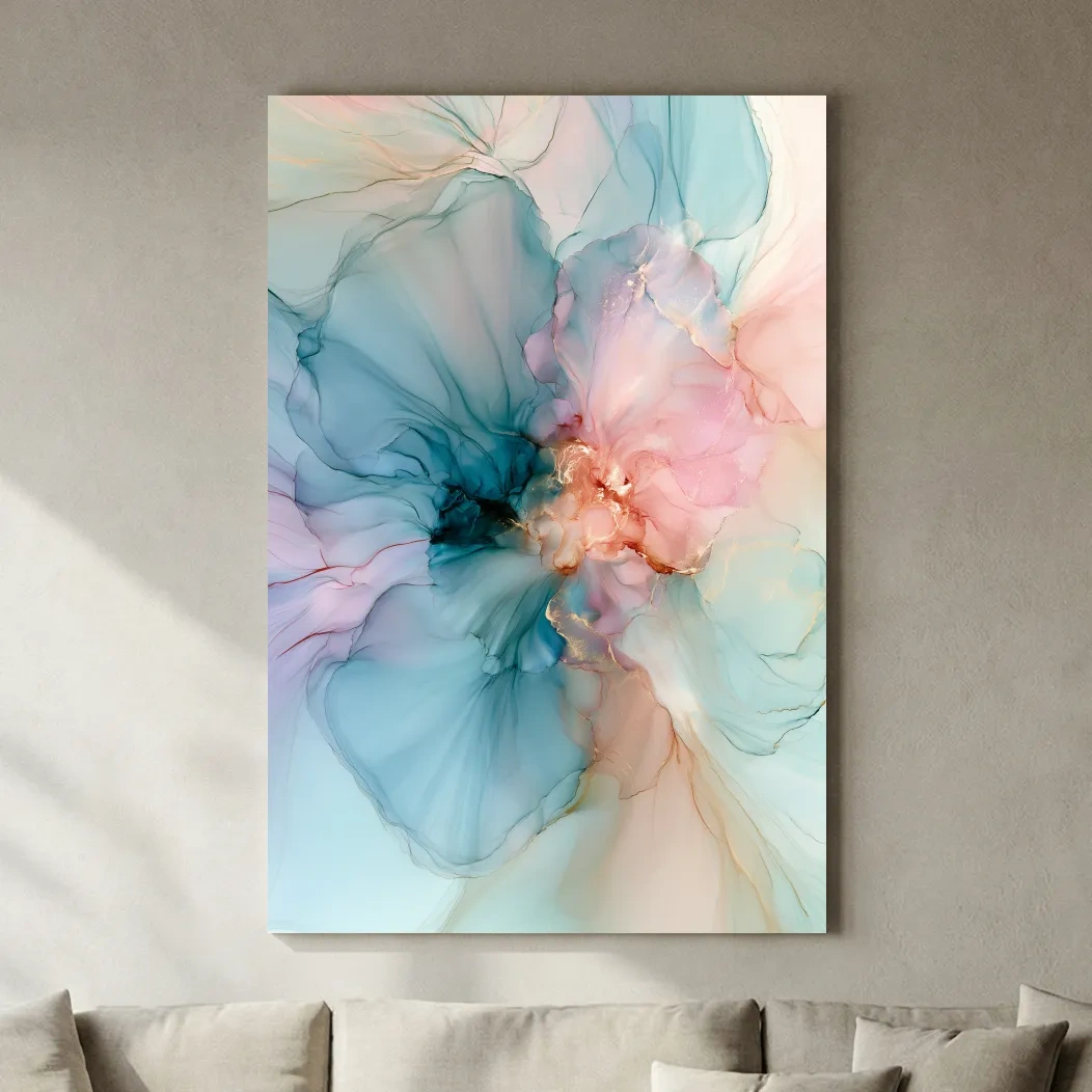 Abstract Alcohol Ink Coral Formation - Coastal Wall Art