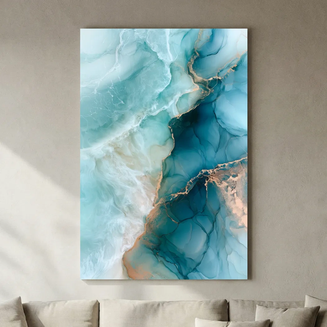 Abstract Agate Stone Design - Natural Mineral Mixed Media Art