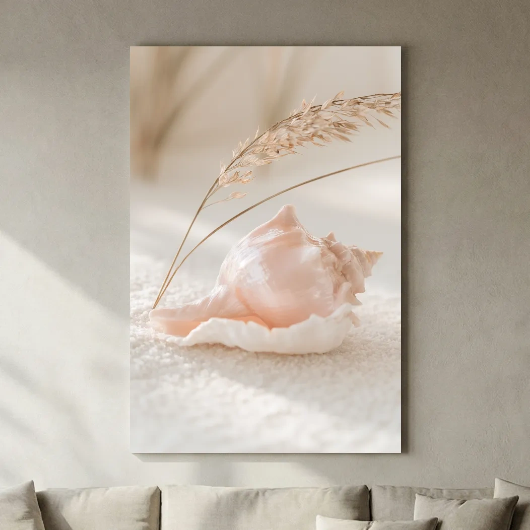 Pearlescent Conch Shell Still Life - Photographic Coastal Wall Art