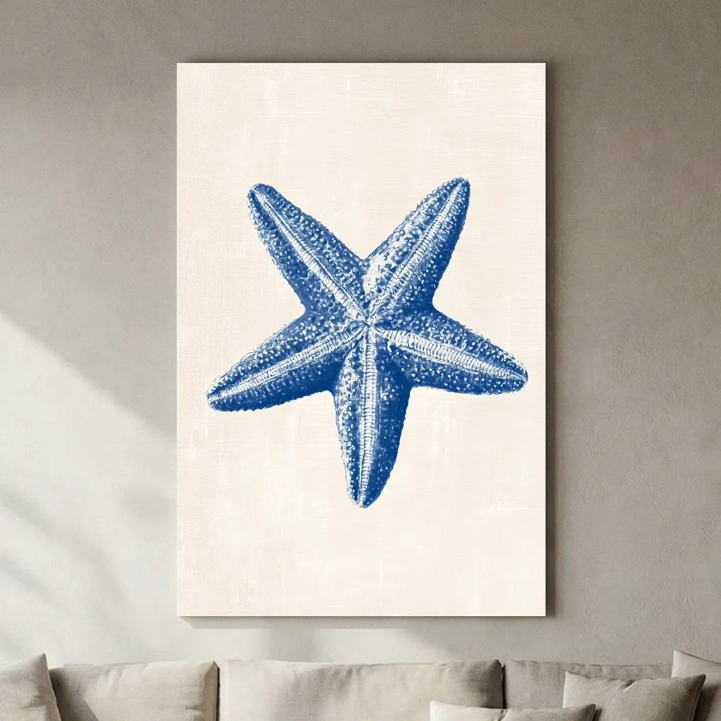 Hamptons Starfish Illustration - Minimalist Coastal Wall Art