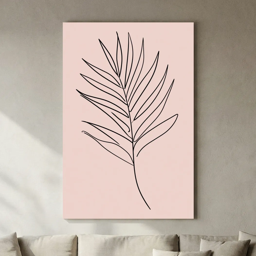 Minimalist Tropical Palm Frond Illustration - Boho Botanical Wall Art