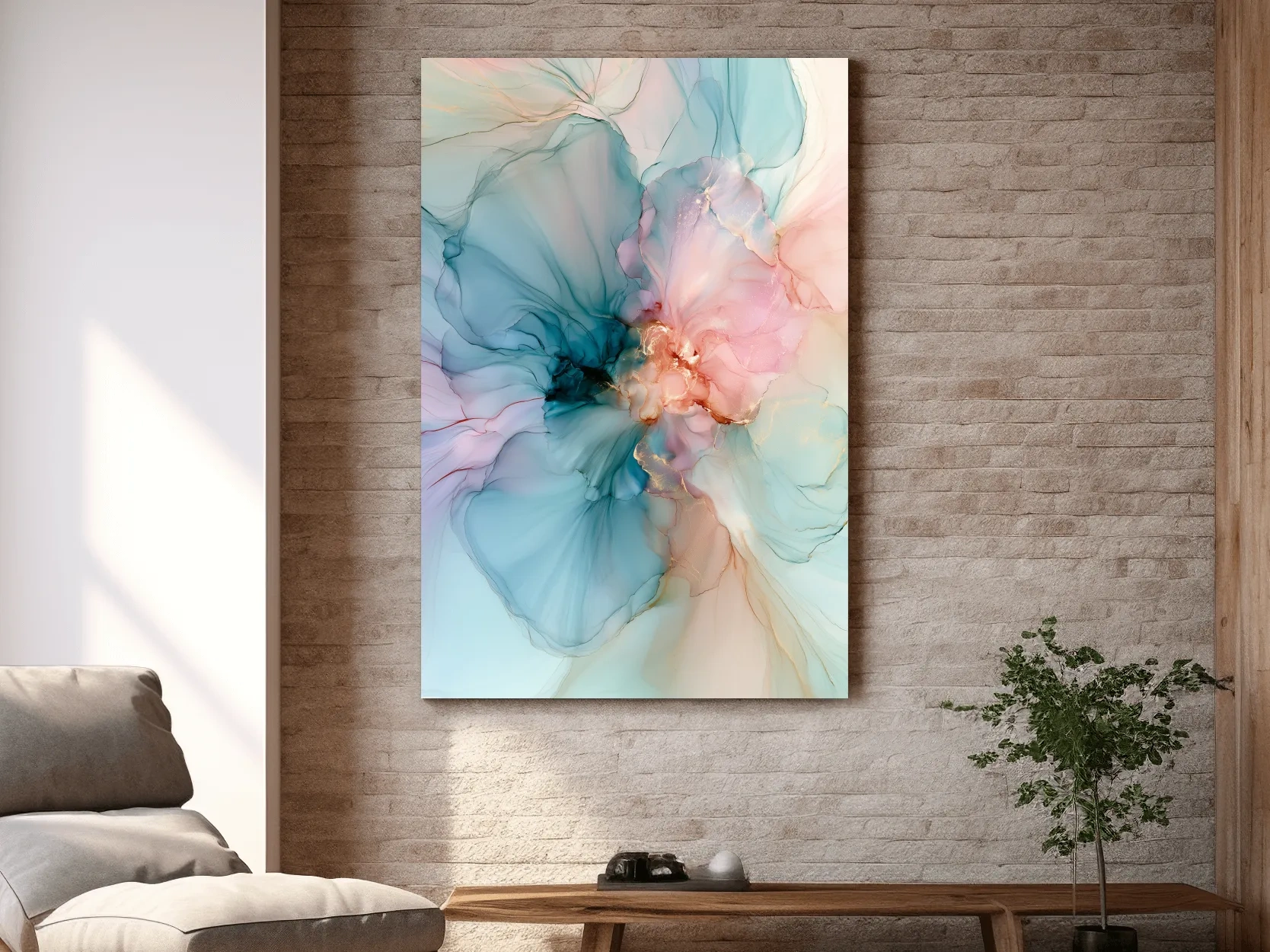 Abstract Alcohol Ink Coral Formation - Coastal Wall Art