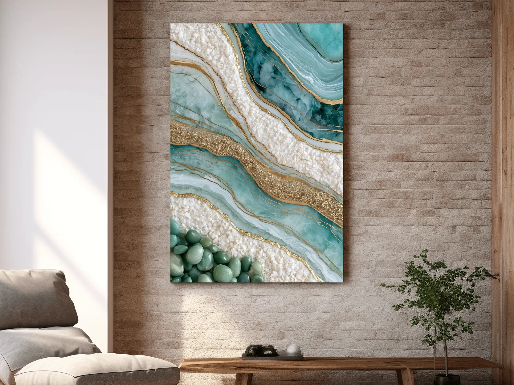 Agate Crystal Quartz Geode Design - Abstract Natural Elements Wall Art