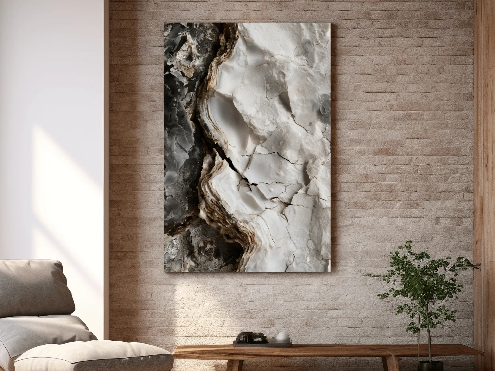 Moody Oyster Shell Abstract - Coastal Macro Photography Print