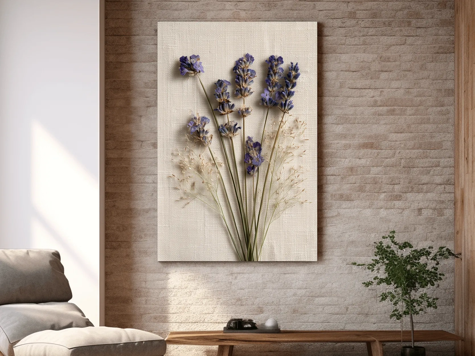 Pressed Coastal Lavender Flowers - Minimalist Photographic Botanical Wall Art