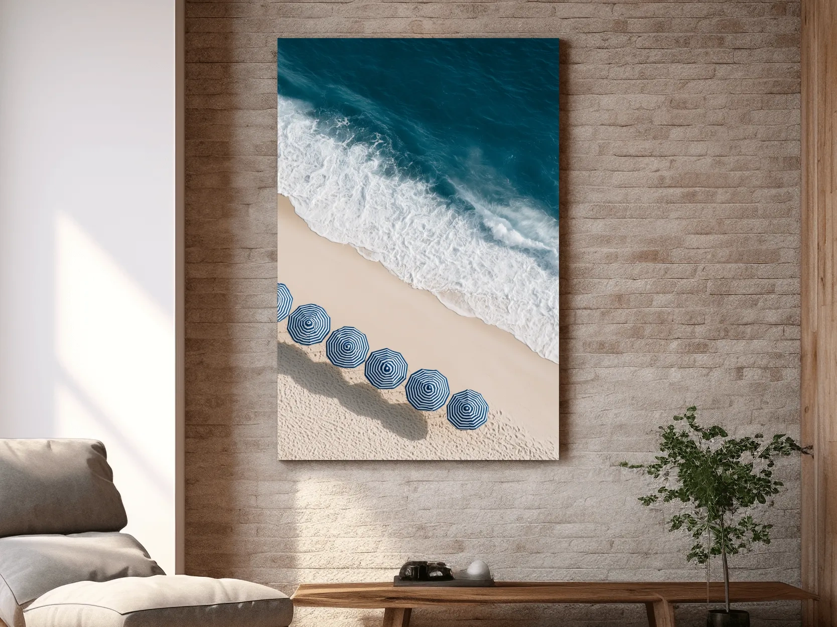 Aerial Beach Umbrellas - Photographic Wall Art
