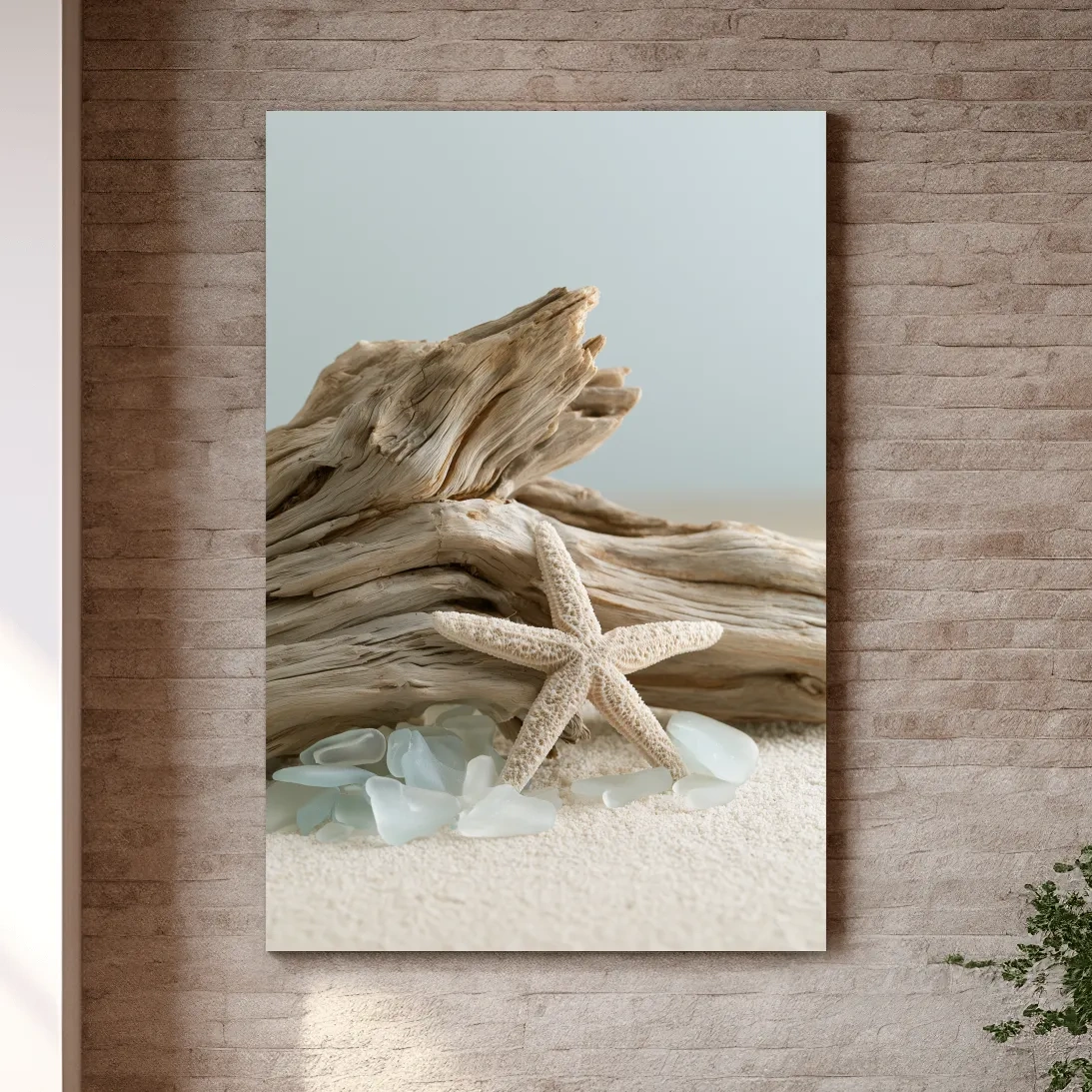 Driftwood Starfish Sea Glass Still Life - Photographic Beach Wall Art