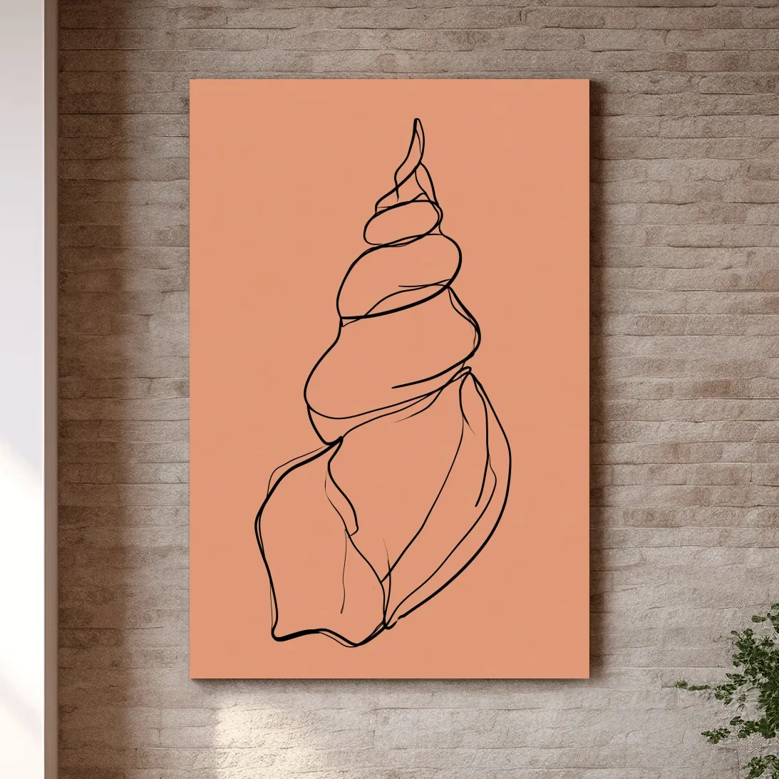 Minimalist Seashell Line Illustration - Boho Coastal Wall Art