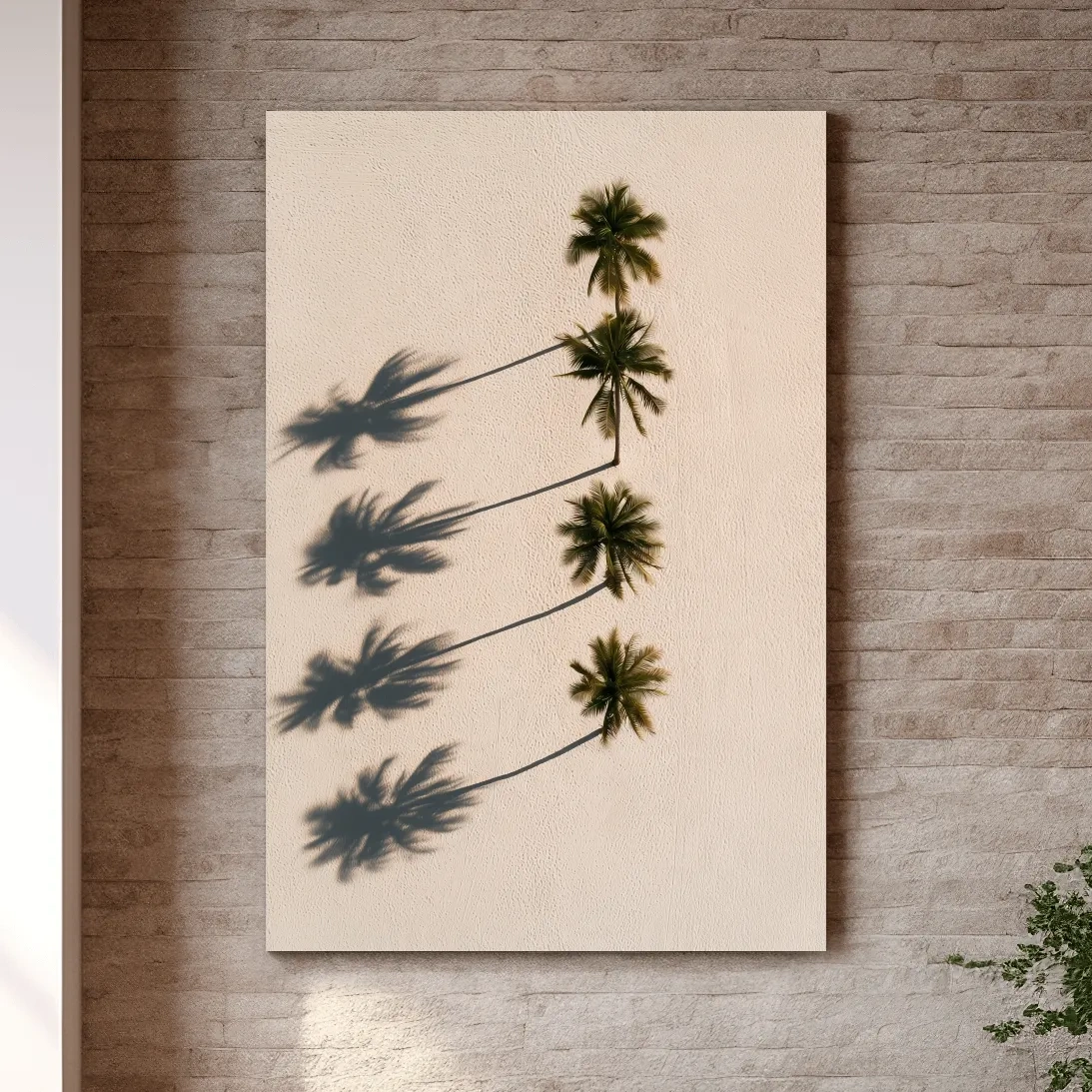 Aerial Tropical Palm Shadows - Minimalist Photographic Wall Art
