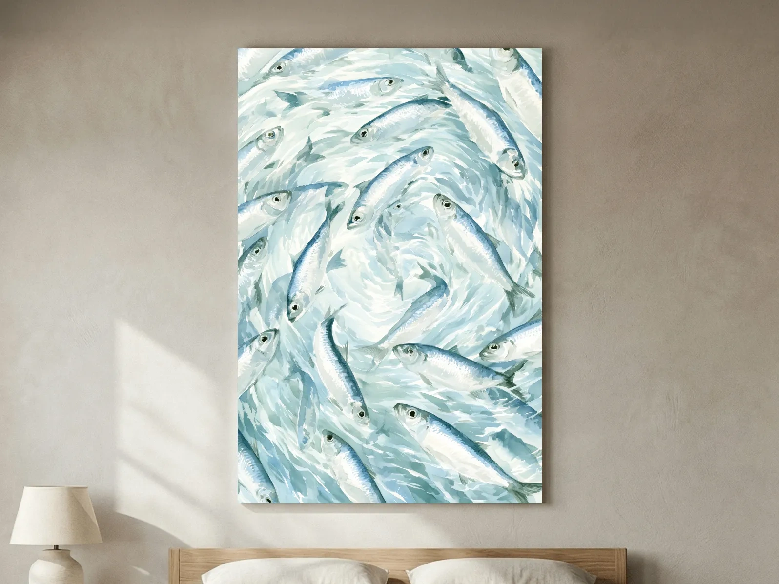 Whimsical School Of Fish Painting - Watercolor Marine Life Wall Art