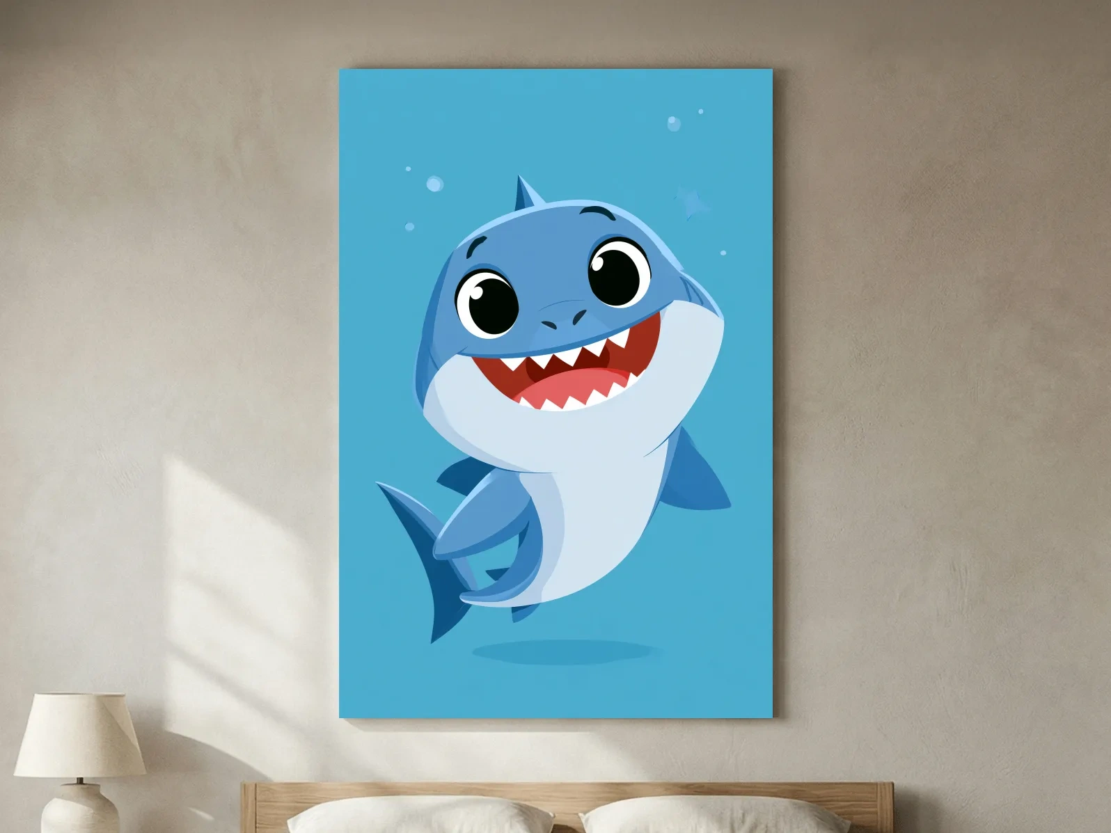 Cute Baby Shark Vector Illustration - Underwater Nursery Marine Life Art