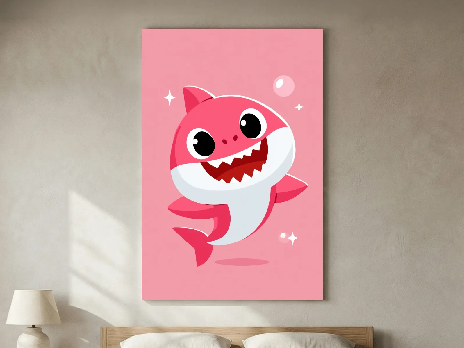 Cute Baby Shark Vector Illustration - Underwater Nursery Marine Life Art
