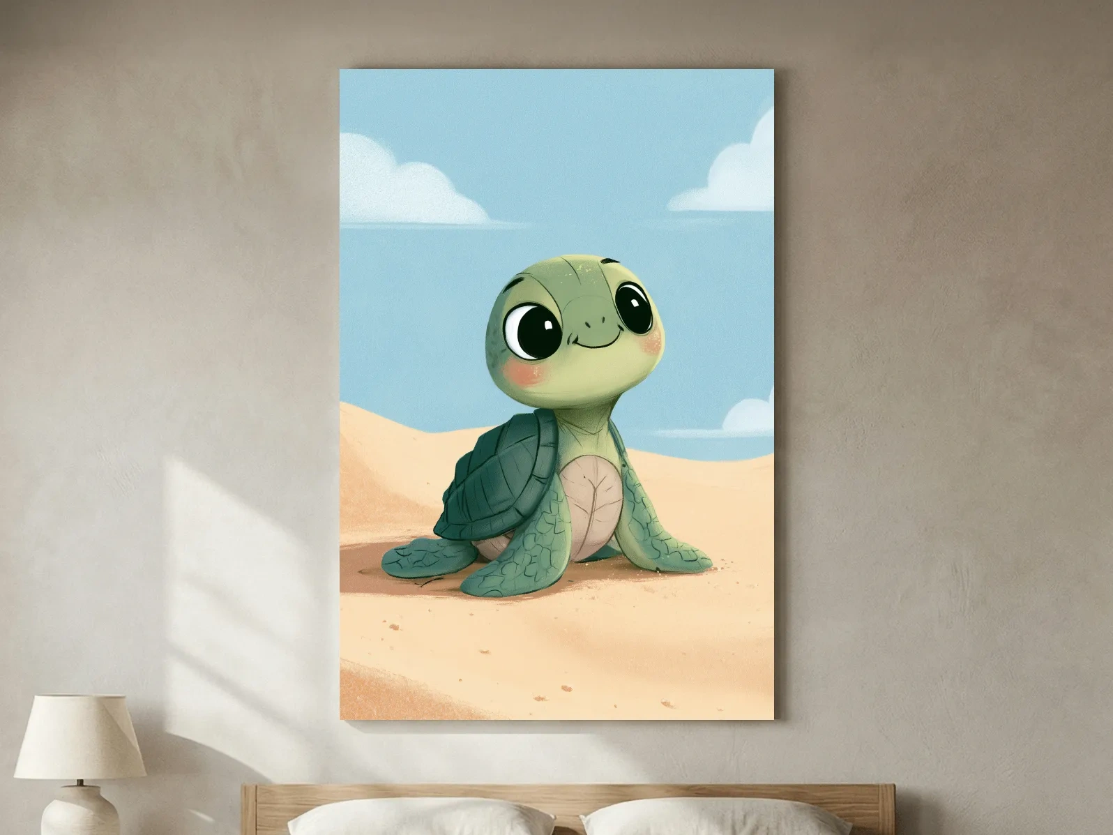 Cute Baby Turtle Illustration - Underwater Nursery Marine Life Art
