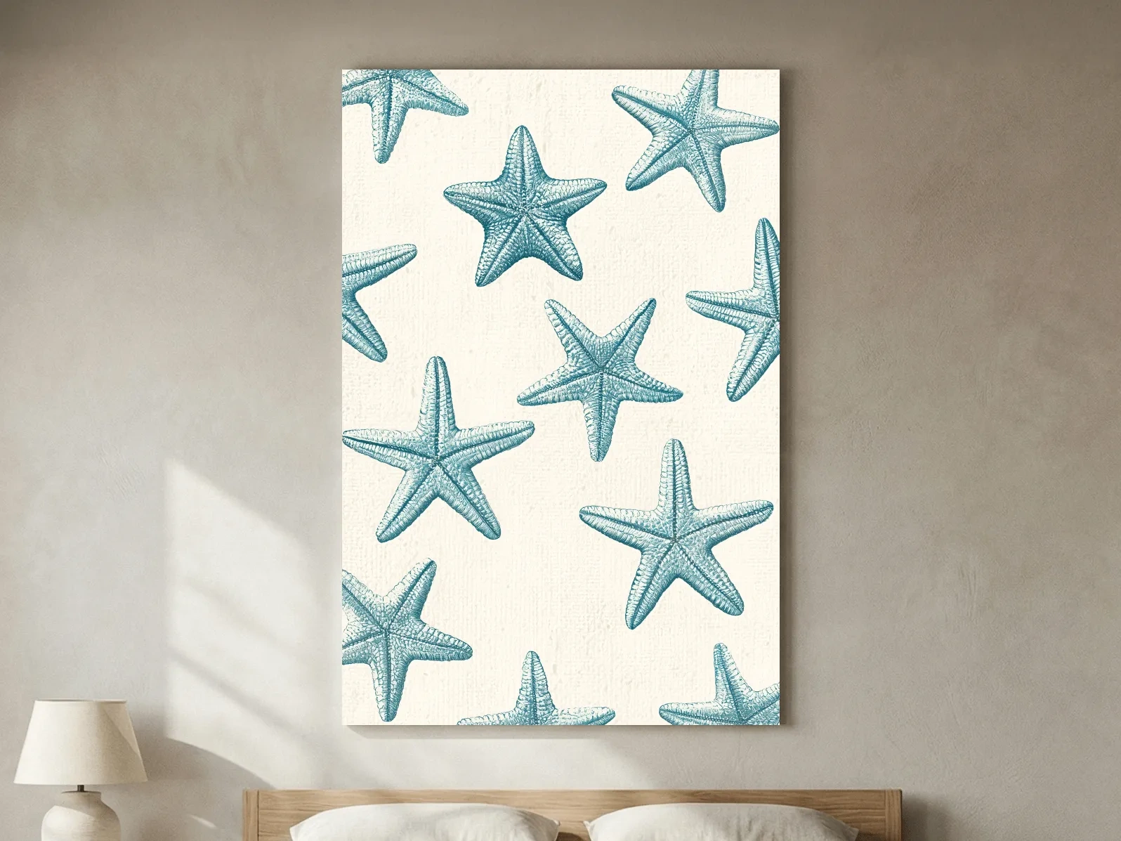 Hamptons Starfish Pattern - Minimalist Marine Life Illustration Wall Art