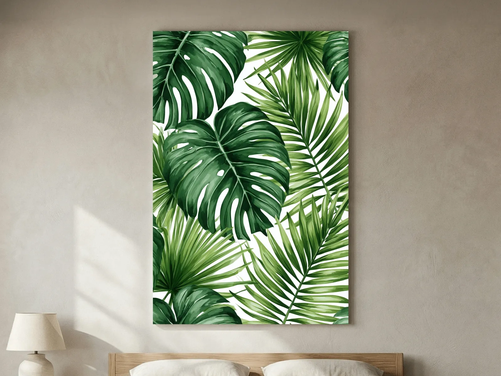 Tropical Monstera Palm Leaves - Watercolour Botanical Wall Art