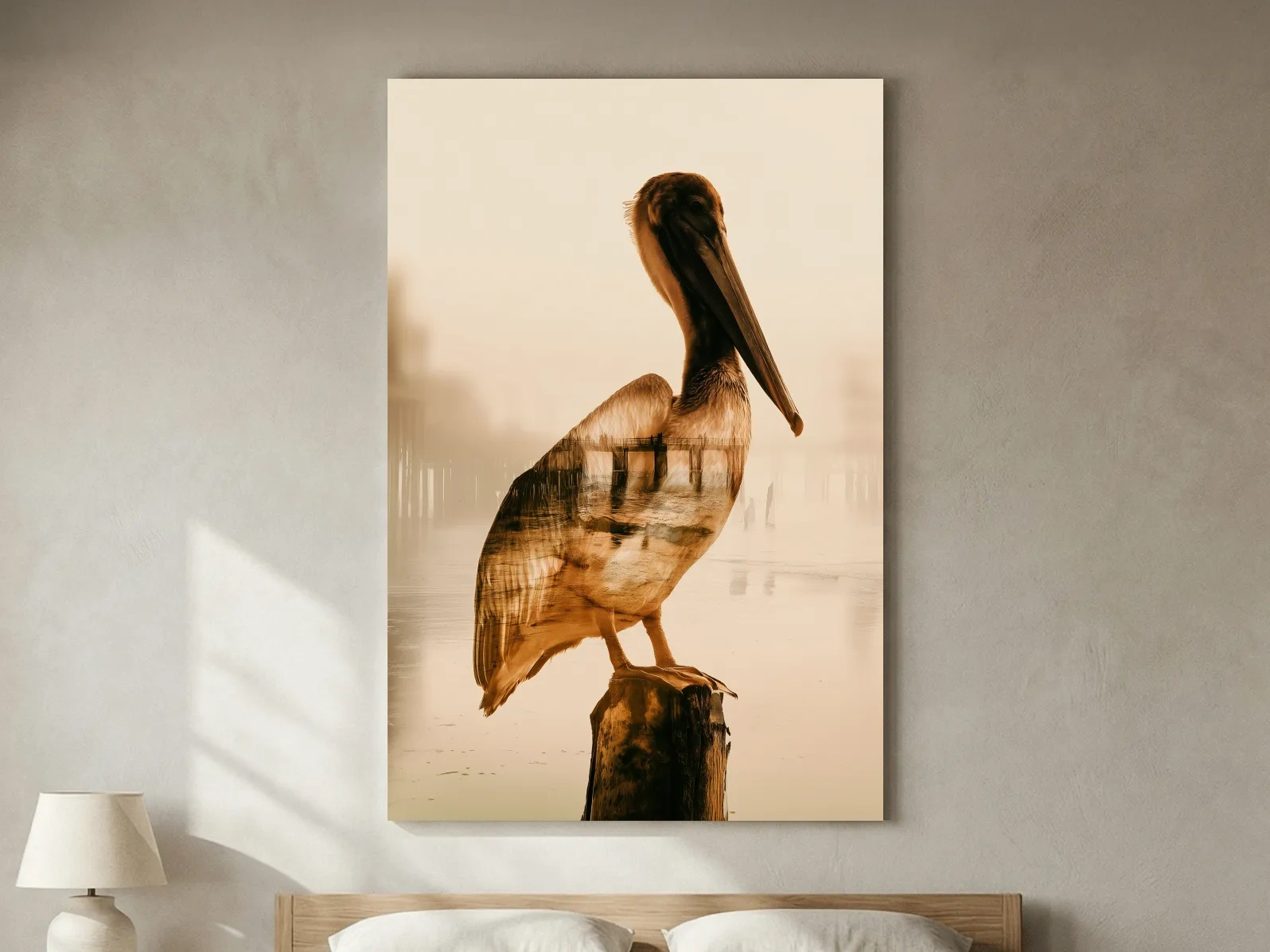 Pelican Pier Double Exposure - Ocean Photographic Wall Art