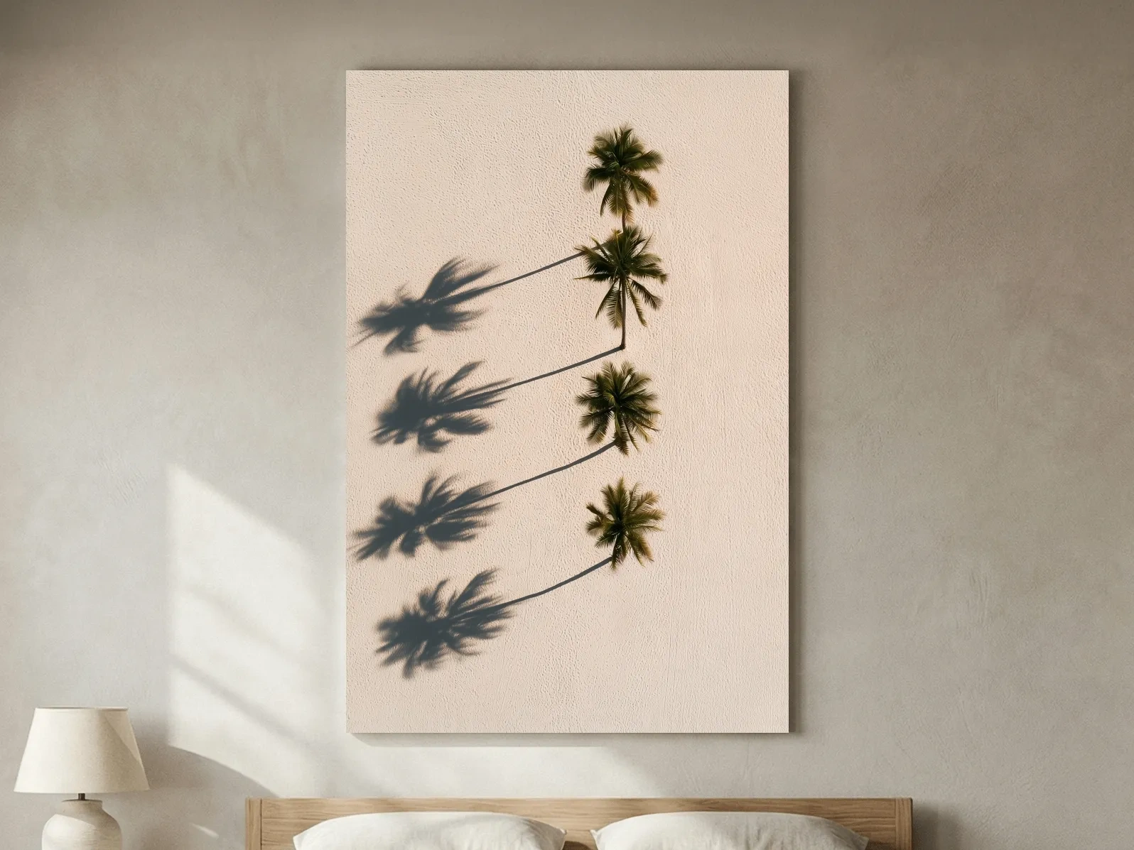 Aerial Tropical Palm Shadows - Minimalist Photographic Wall Art