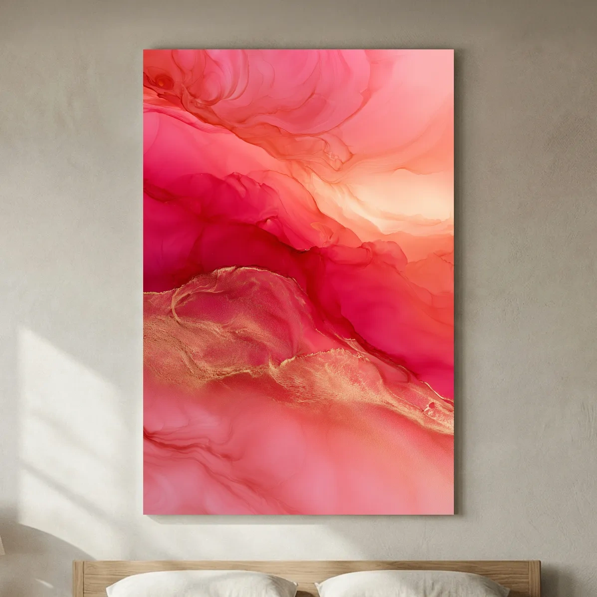 Abstract Agate Fluid Ink Design - Surreal Sunset Wall Art