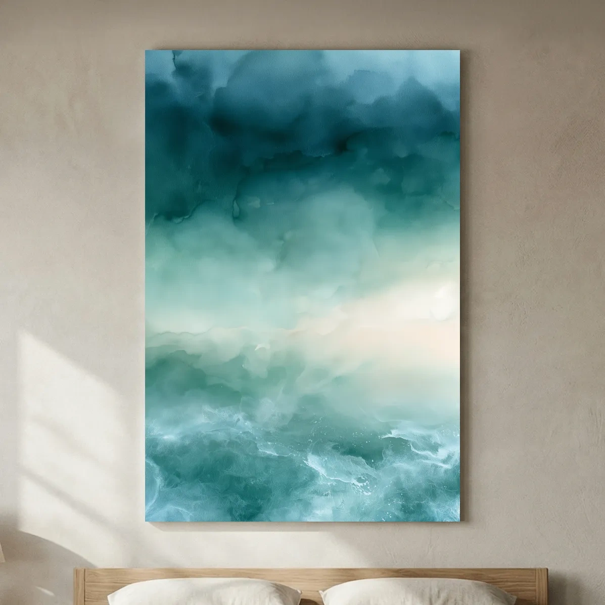 Stormy Ocean Watercolour - Abstract Wave Wall Art
