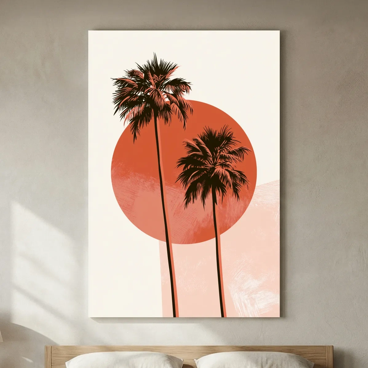 Mid-Century Tropical Palm Trees - Minimalist Geometric Wall Art