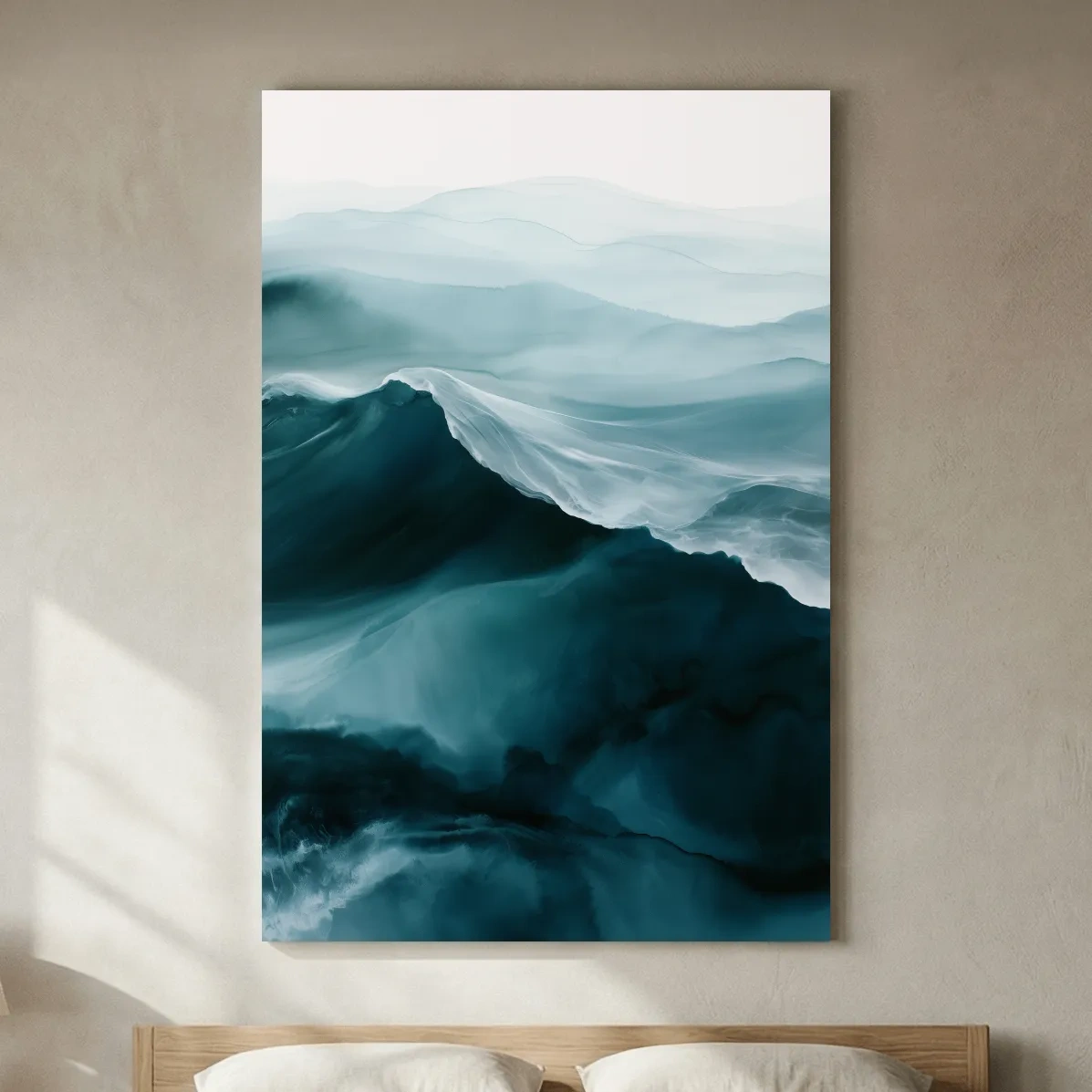 Moody Abstract Ocean - Minimalist Watercolour Wall Art