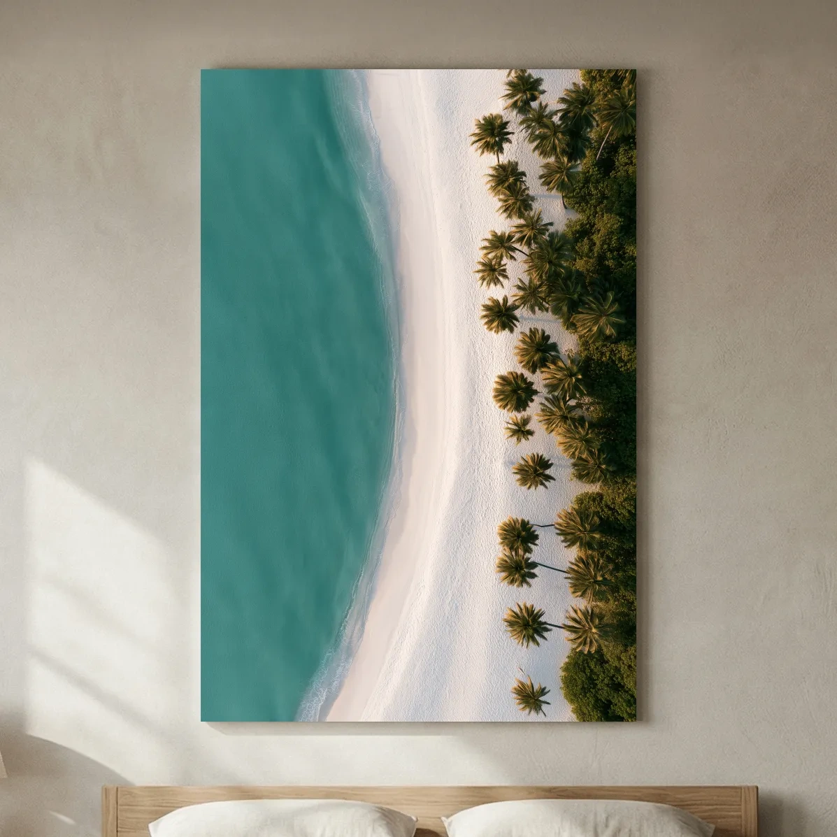 Aerial Tropical Palm Beach - Minimalist Photographic Wall Art