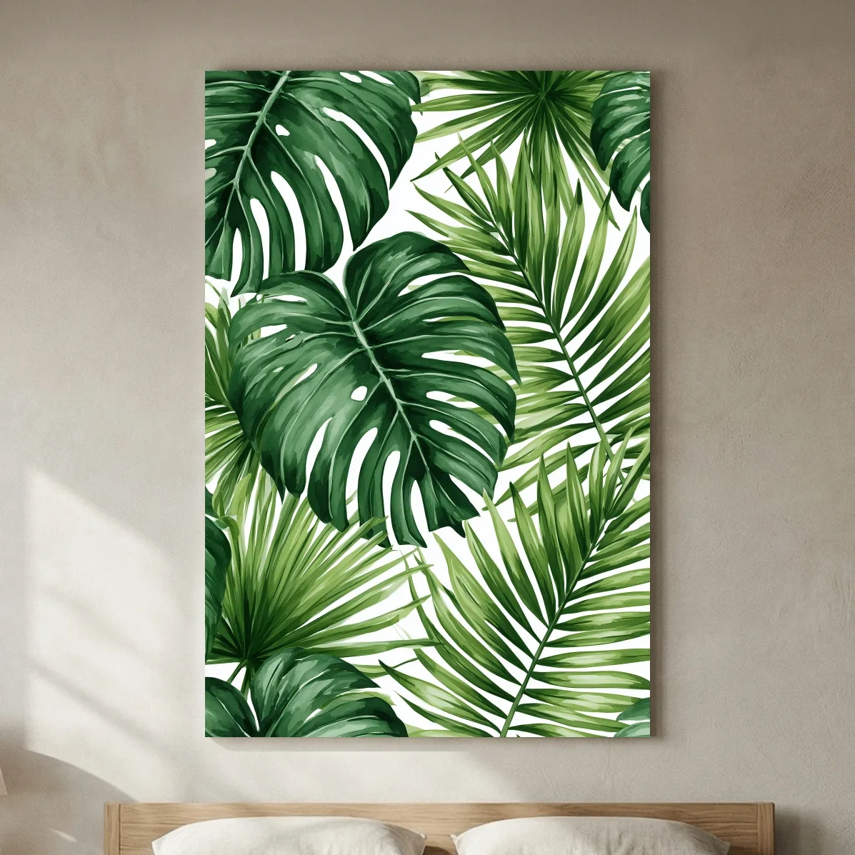 Tropical Monstera Palm Leaves - Watercolour Botanical Wall Art