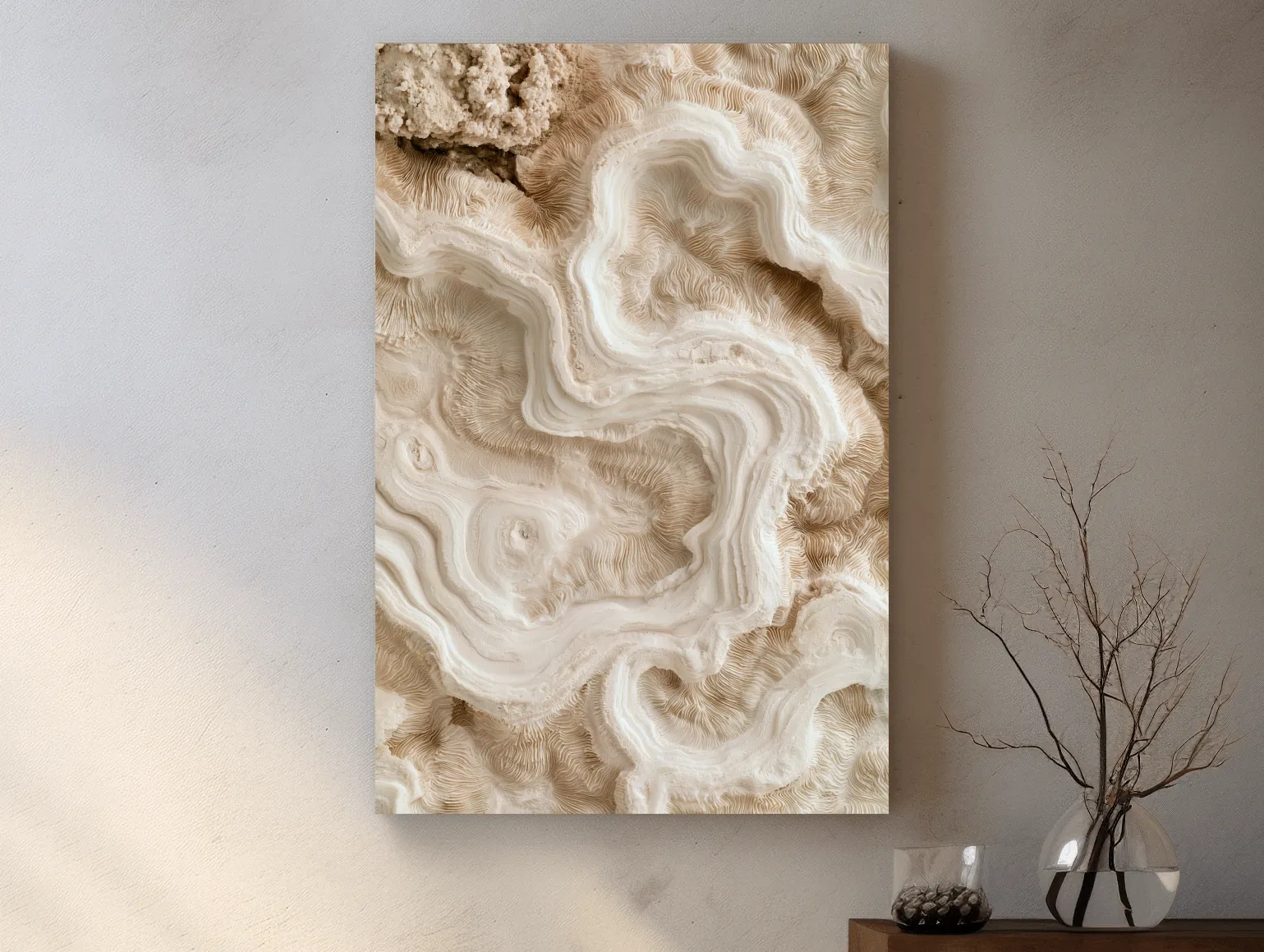 Petrified Brain Coral Macro - Abstract Natural Texture Wall Art