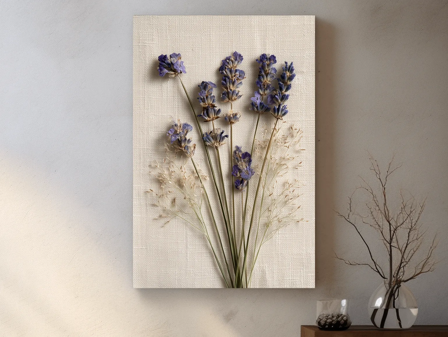 Pressed Coastal Lavender Flowers - Minimalist Photographic Botanical Wall Art