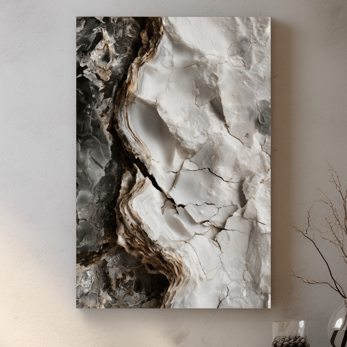 Moody Oyster Shell Abstract - Coastal Macro Photography Print