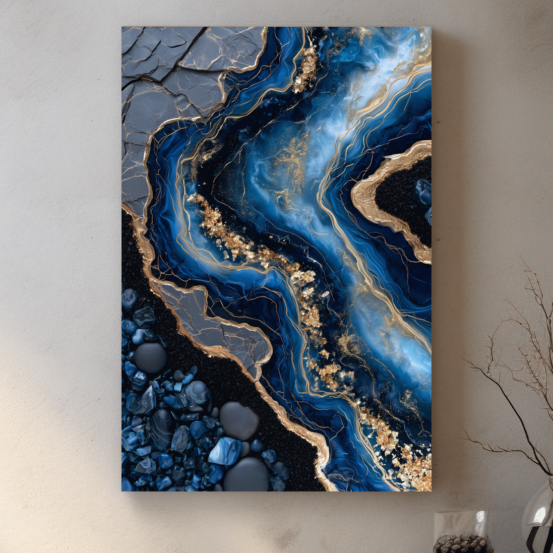 Oceanic Geode Agate Layers - Abstract Natural Mineral Wall Art