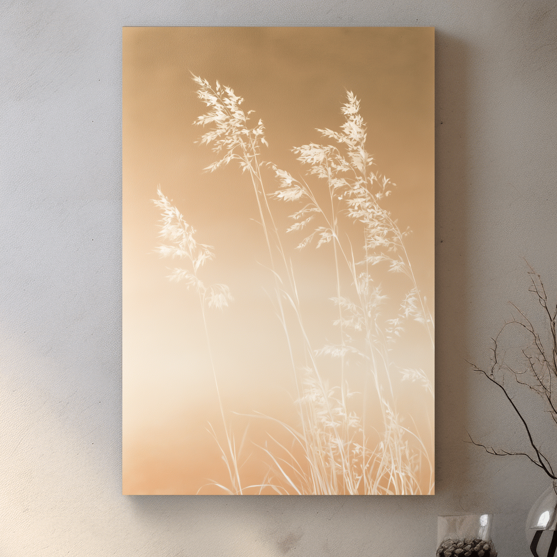 Surreal Boho Seagrass Silhouette - Botanical Illustration Wall Art