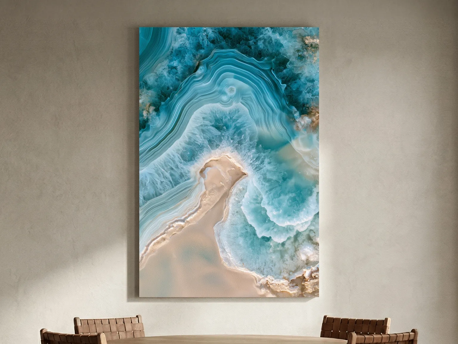 Abstract Agate Ocean Design - Geode Inspired Wall Art