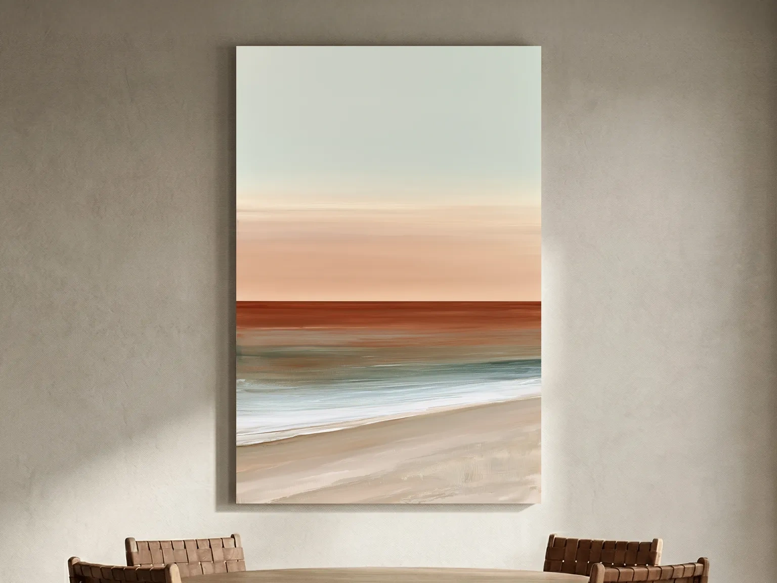 Minimalist Boho Ocean Horizon - Abstract Watercolour Wall Art