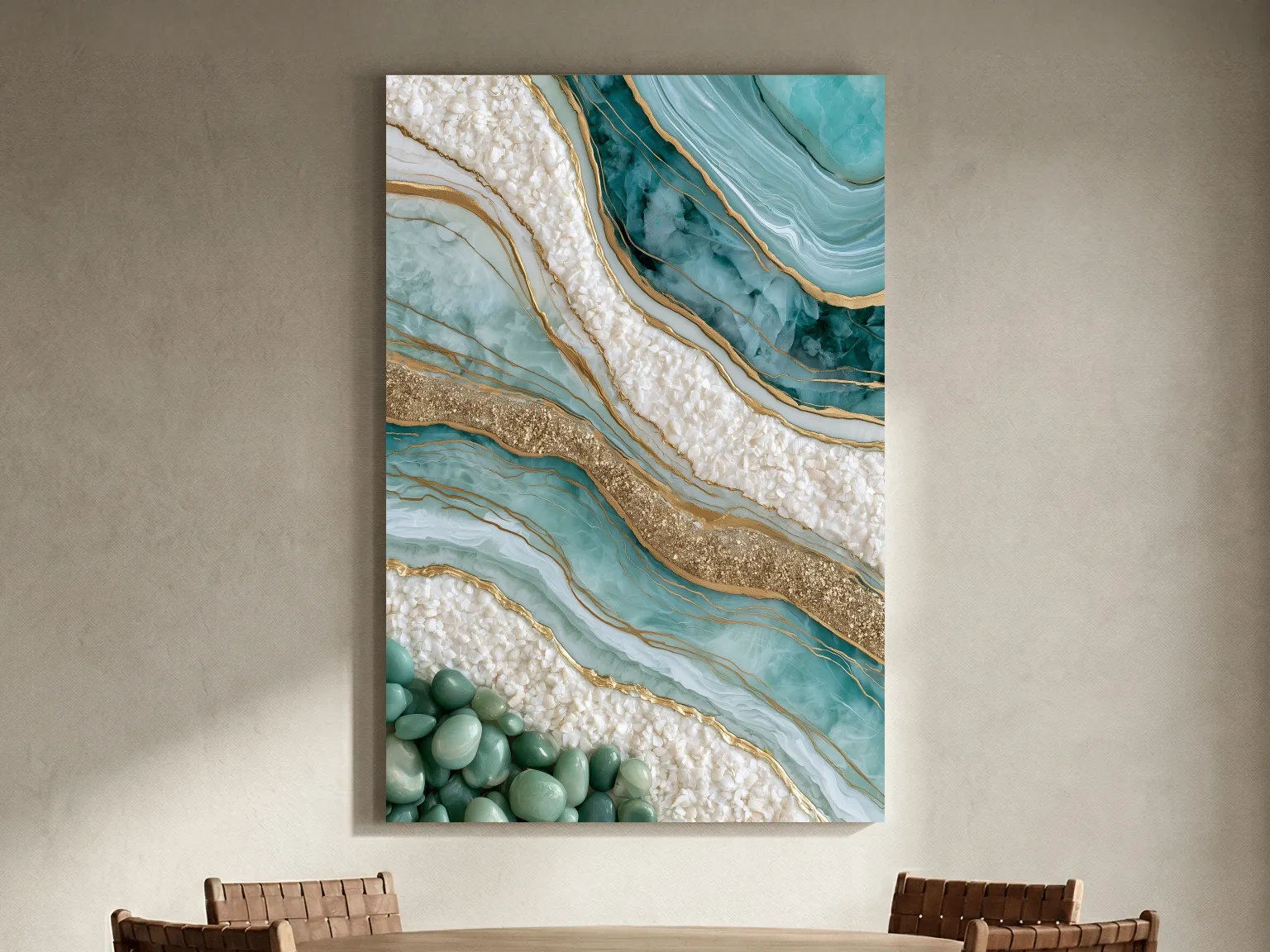 Agate Crystal Quartz Geode Design - Abstract Natural Elements Wall Art