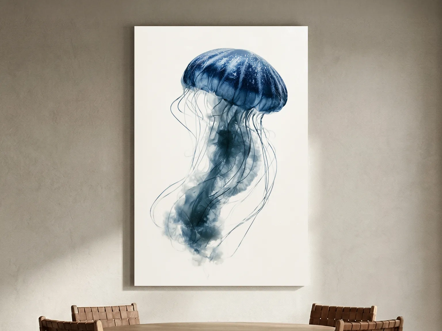 Minimalist Jellyfish Illustration - Hamptons Marine Life Wall Art