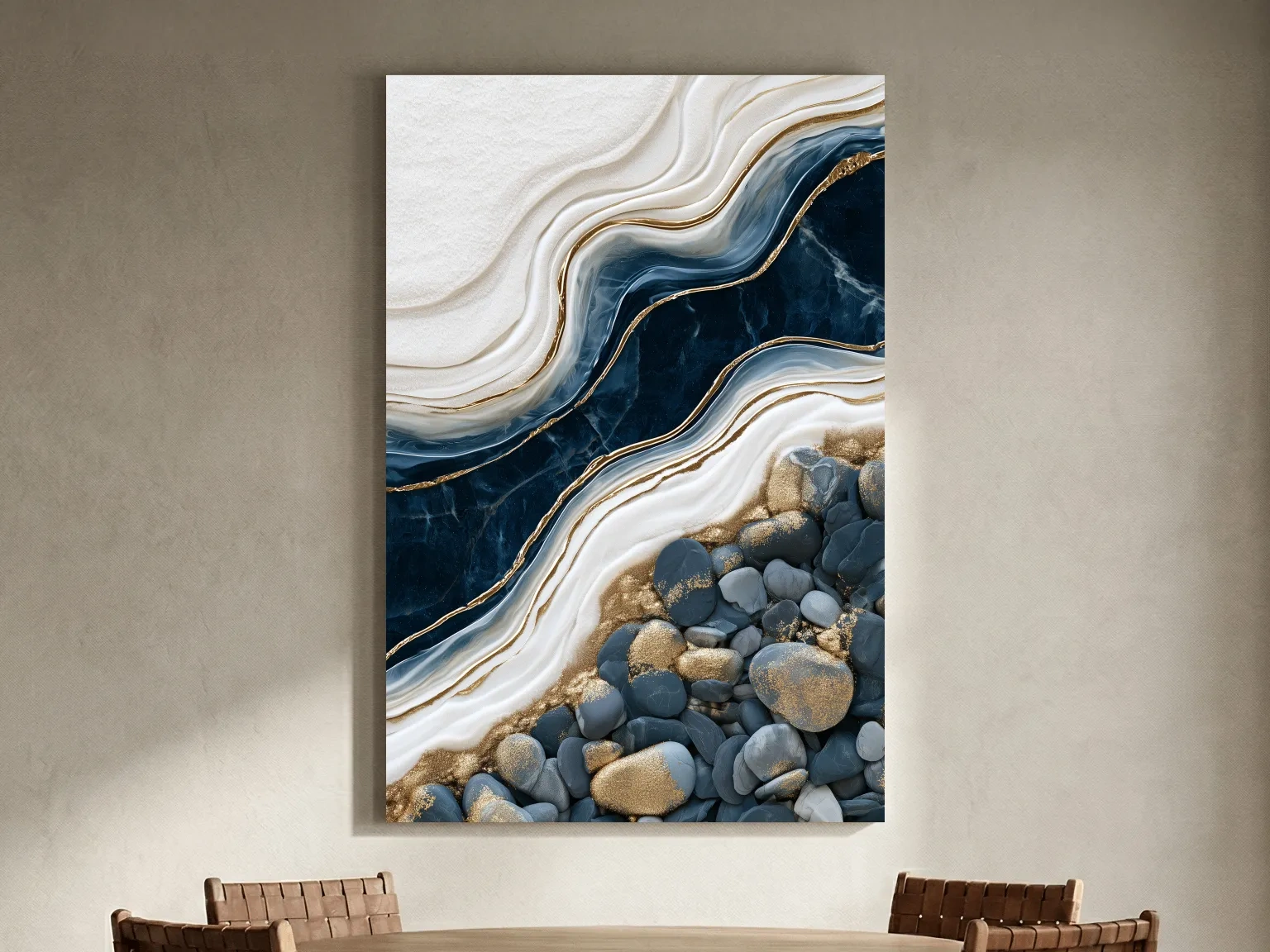 Agate Pebble River Design - Abstract Natural Wall Art