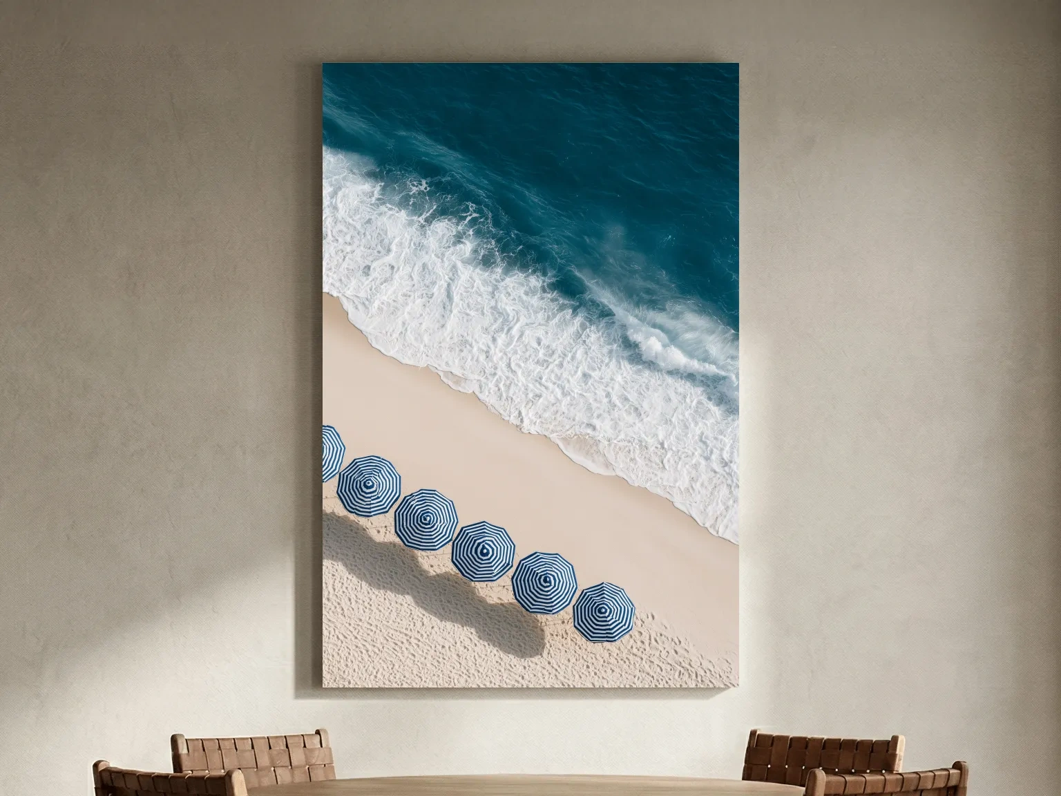 Aerial Beach Umbrellas - Photographic Wall Art