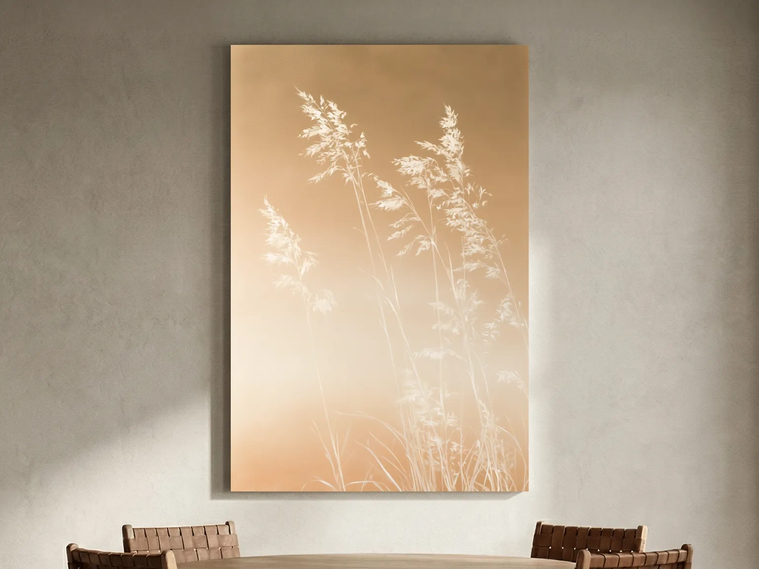 Surreal Boho Seagrass Silhouette - Botanical Illustration Wall Art