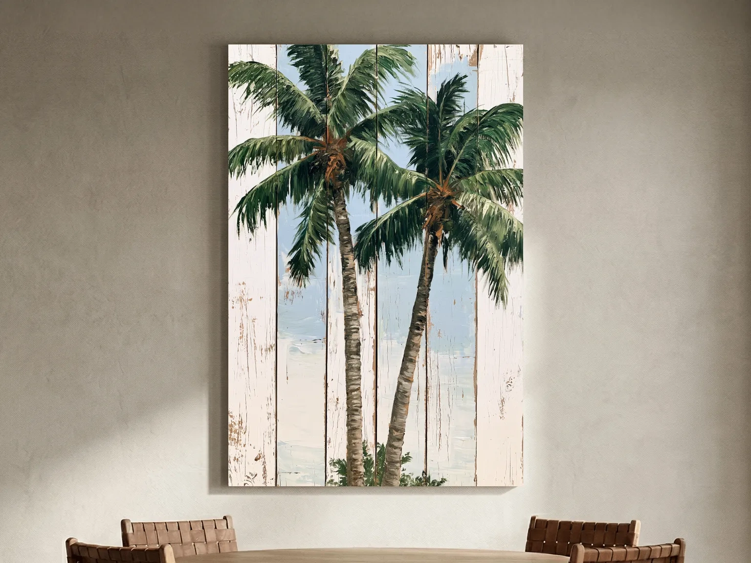 Tropical Palm Trees Painting - Rustic Style Wall Art