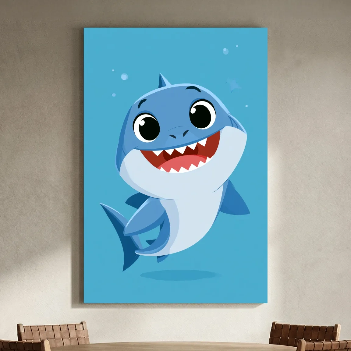Cute Baby Shark Vector Illustration - Underwater Nursery Marine Life Art
