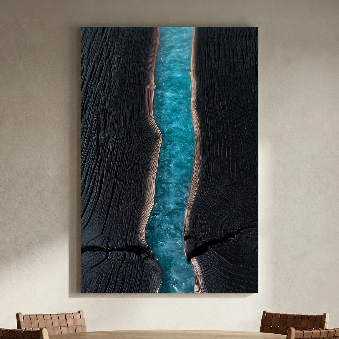 Driftwood Ocean Channel - Abstract Mixed Media Wall Art