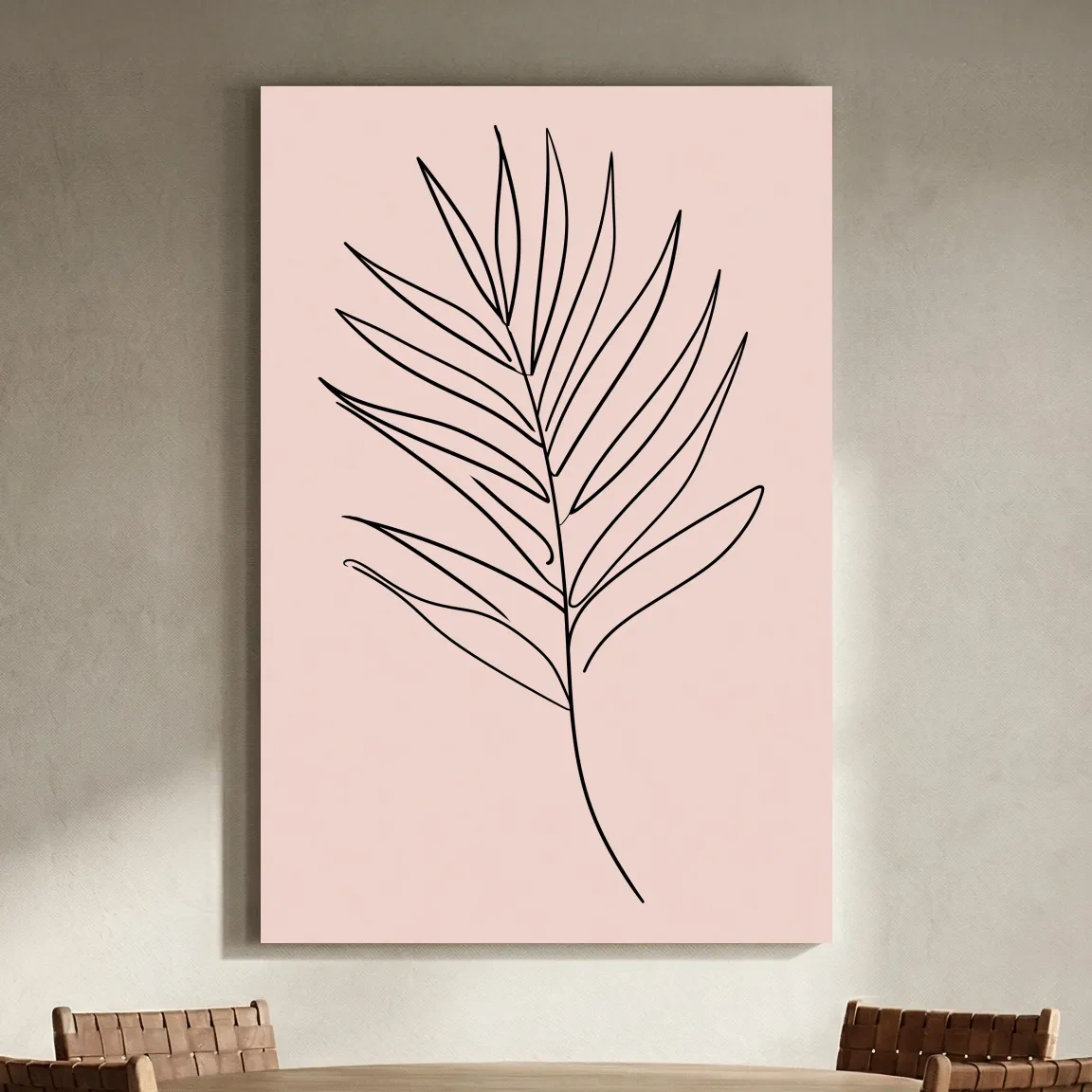Minimalist Tropical Palm Frond Illustration - Boho Botanical Wall Art