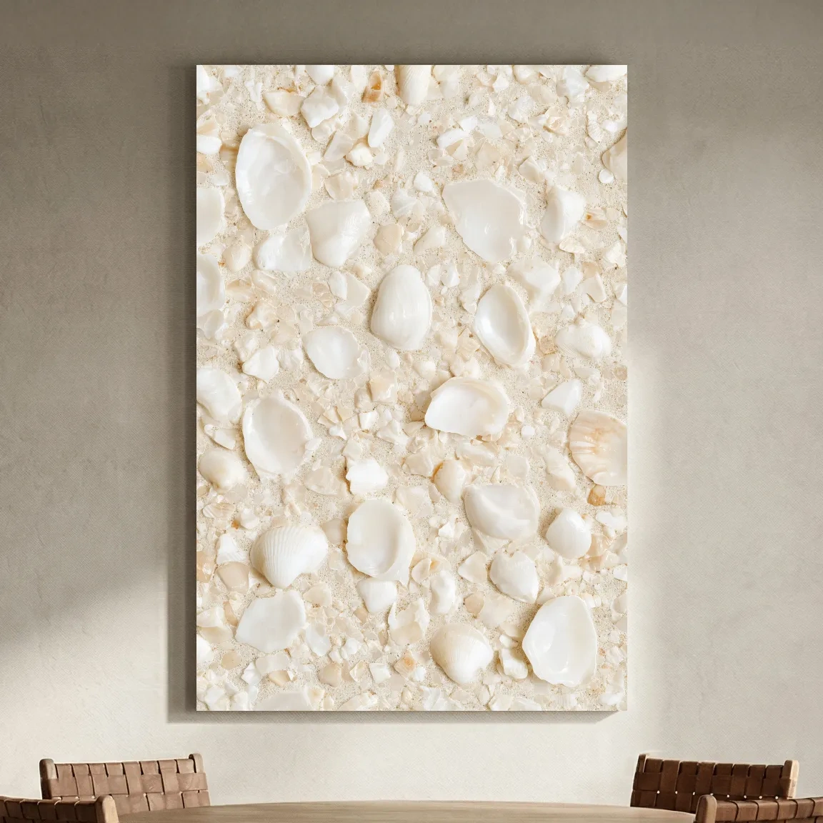Crushed Seashell Terrazzo Design - Minimalist Natural Wall Art