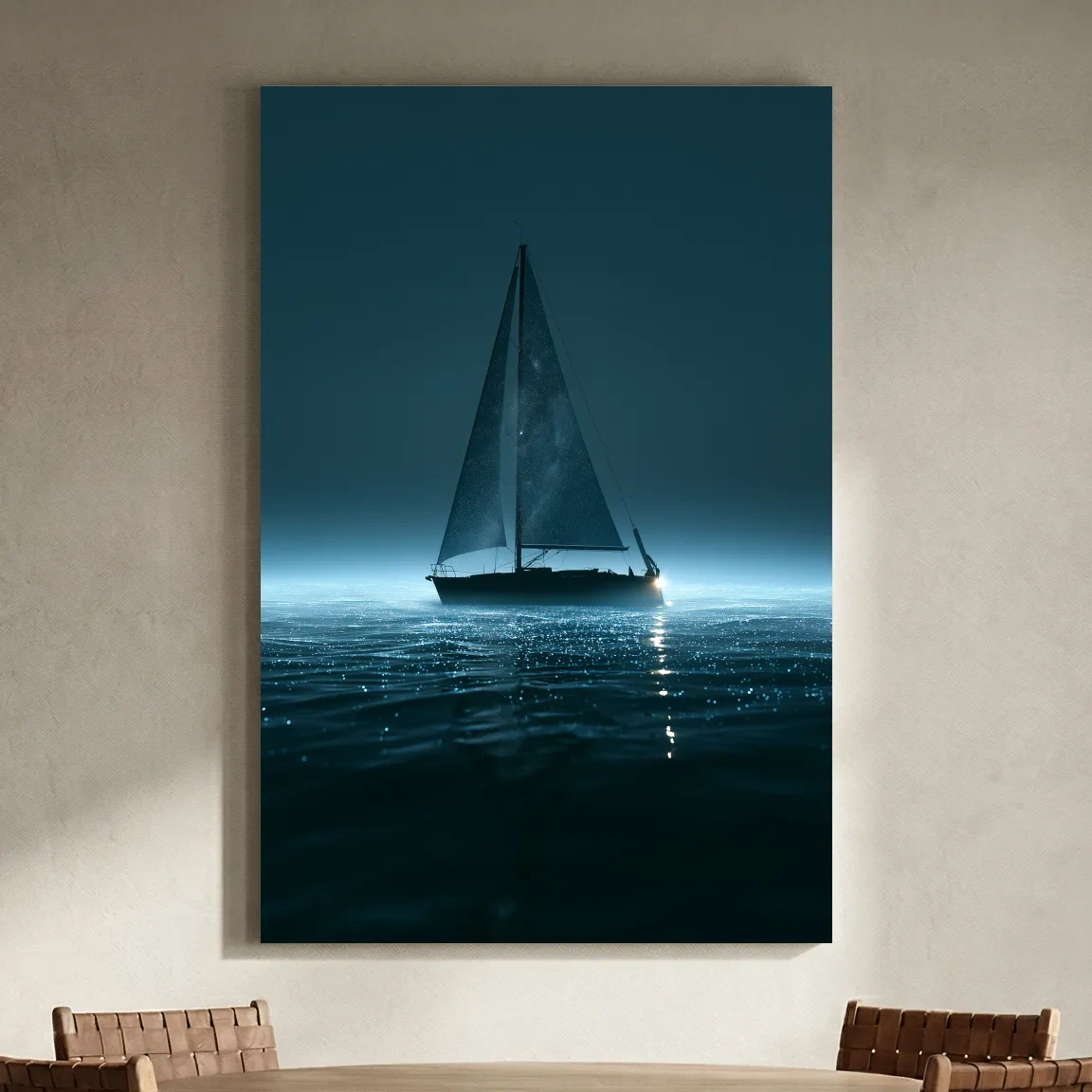 Surreal Sailboat Double Exposure - Photographic Ocean Wall Art