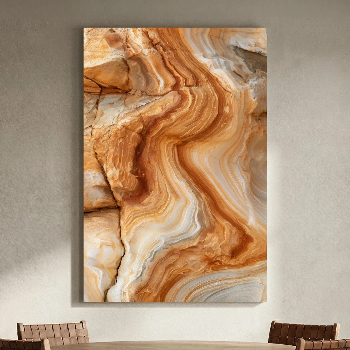 Layered Sandstone Strata - Abstract Natural Stone Wall Art