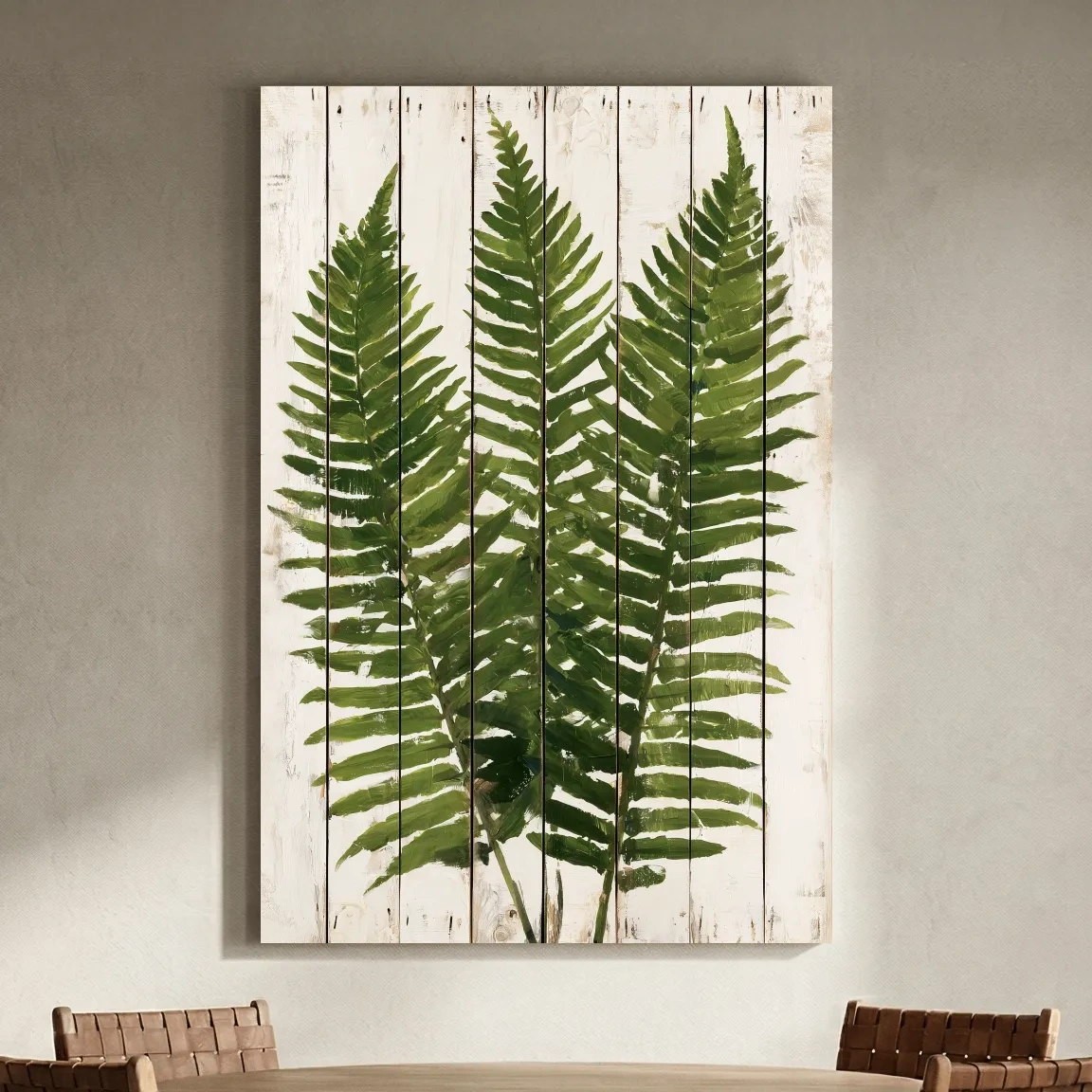 Tropical Fern Botanical Painting - Rustic Coastal Wall Art